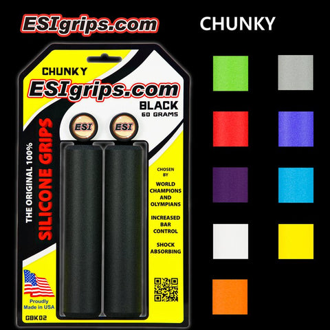 ESI Chunky Silicone Grips - White  Cartersville Bicycle Service & Supply