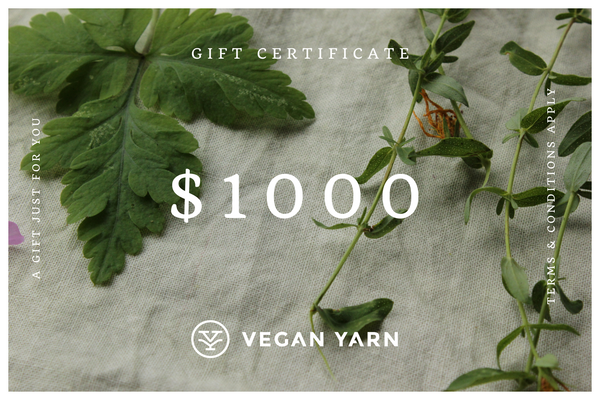 Gift Certificates - Vegan Yarn