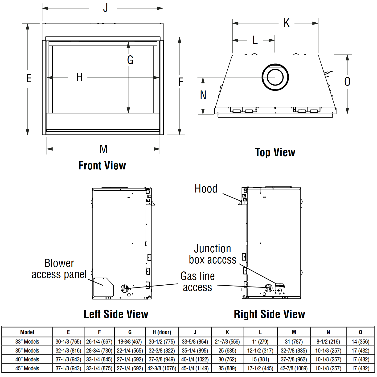 Superior 33 Inch Direct Vent Gas Fireplace