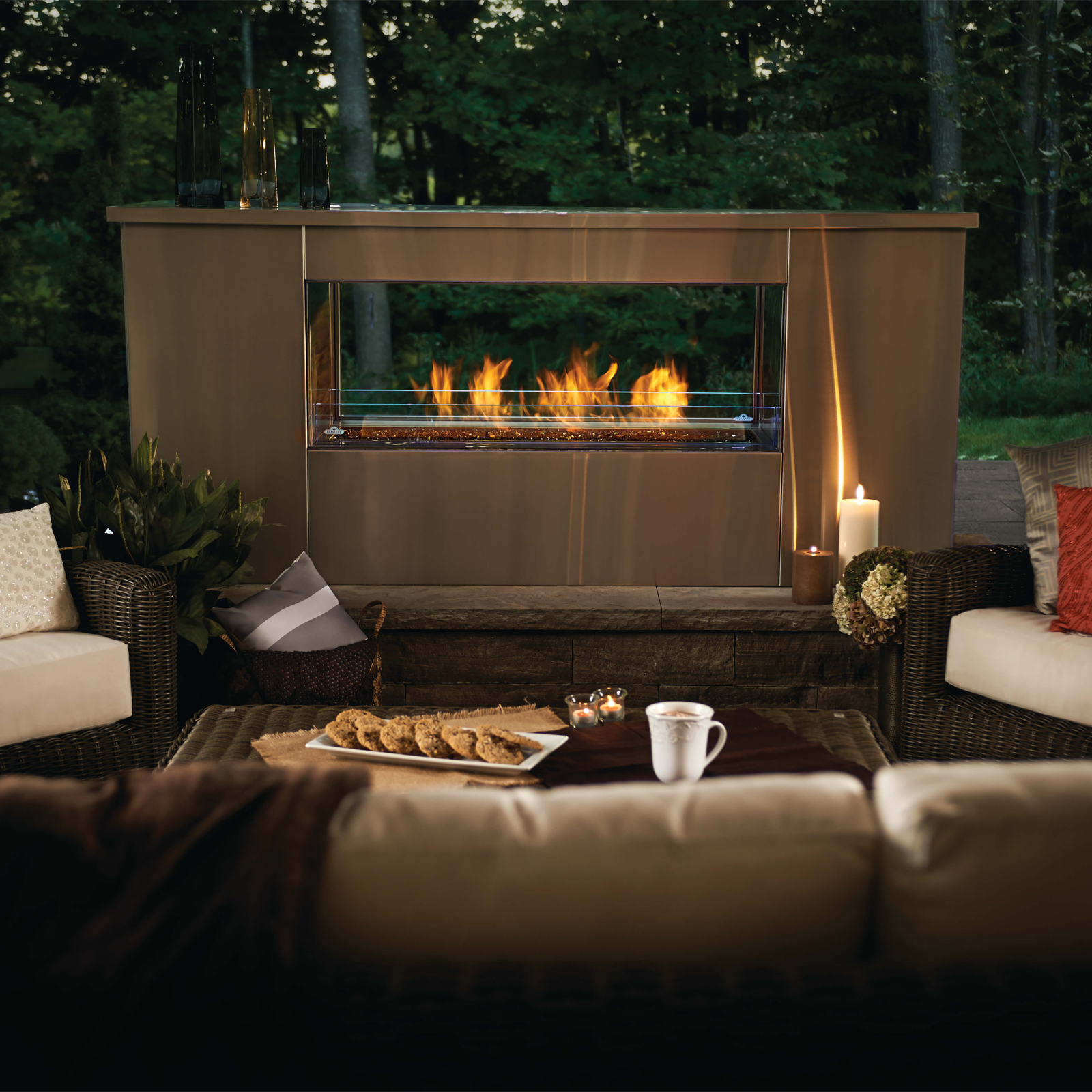 Napoleon Galaxy See Thru Two Sided Outdoor Gas Fireplace Gss48st North Country Fire