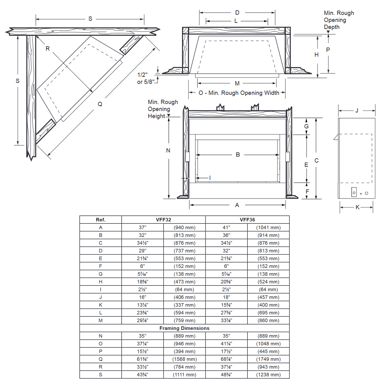 Monessen Aria 32 Vent Free GAS Fireplace VFF32 Natural GAS / Millivolt