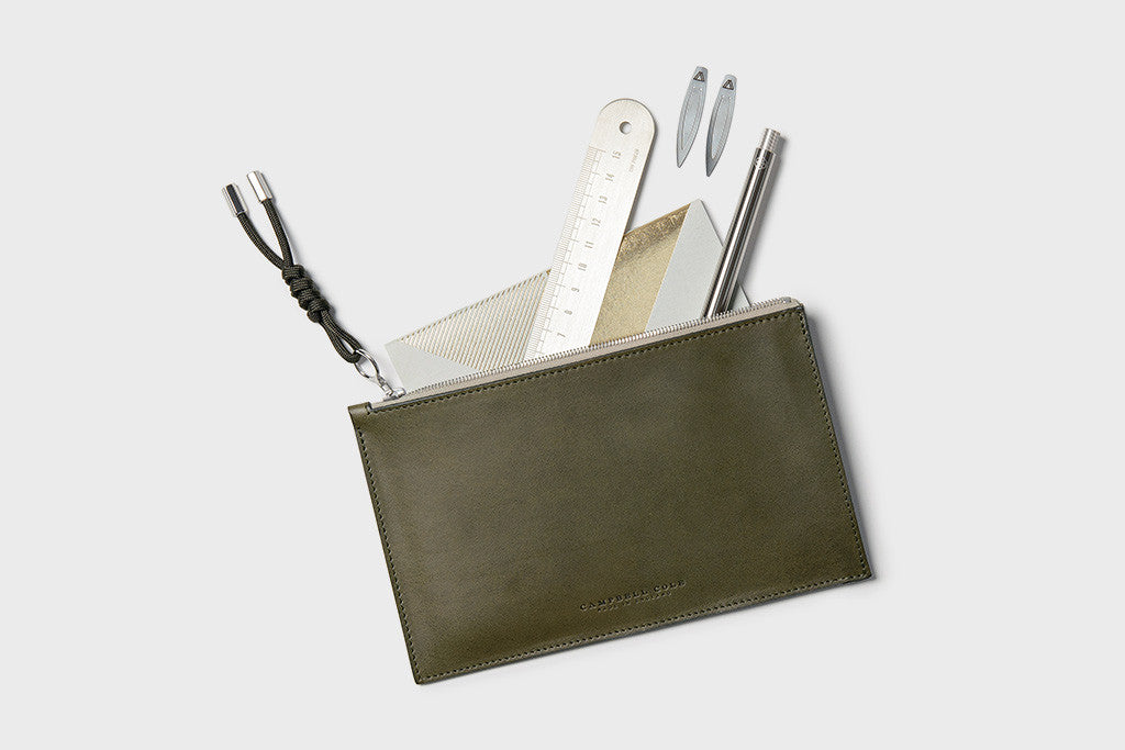 Campbell Cole Khaki Simple A6 Pouch