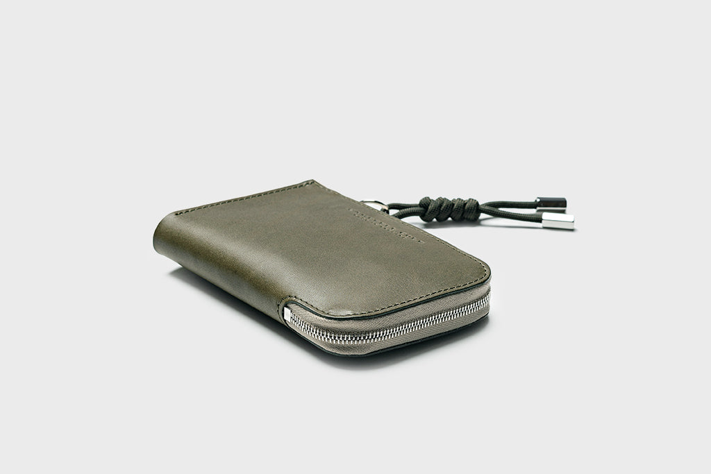 Campbell Cole Simple Zip Corner Wallet Khaki