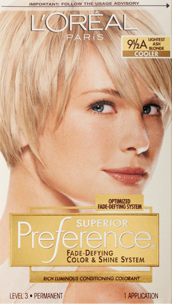 L Oreal Superior Preference Hair Color 9 5a Lightest Ash Blonde