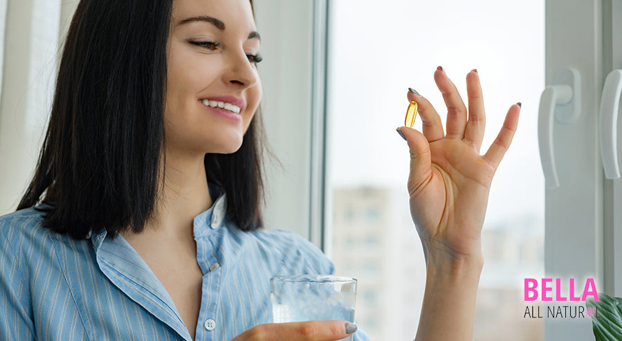A Woman Taking a Supplement