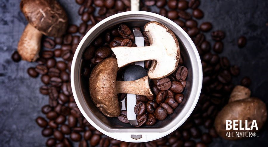 Mushrooms And Coffee Beans