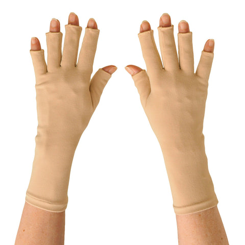 flesh colored fingerless gloves