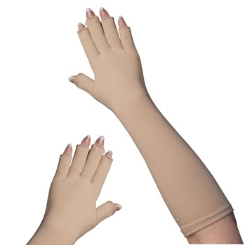 flesh colored fingerless gloves