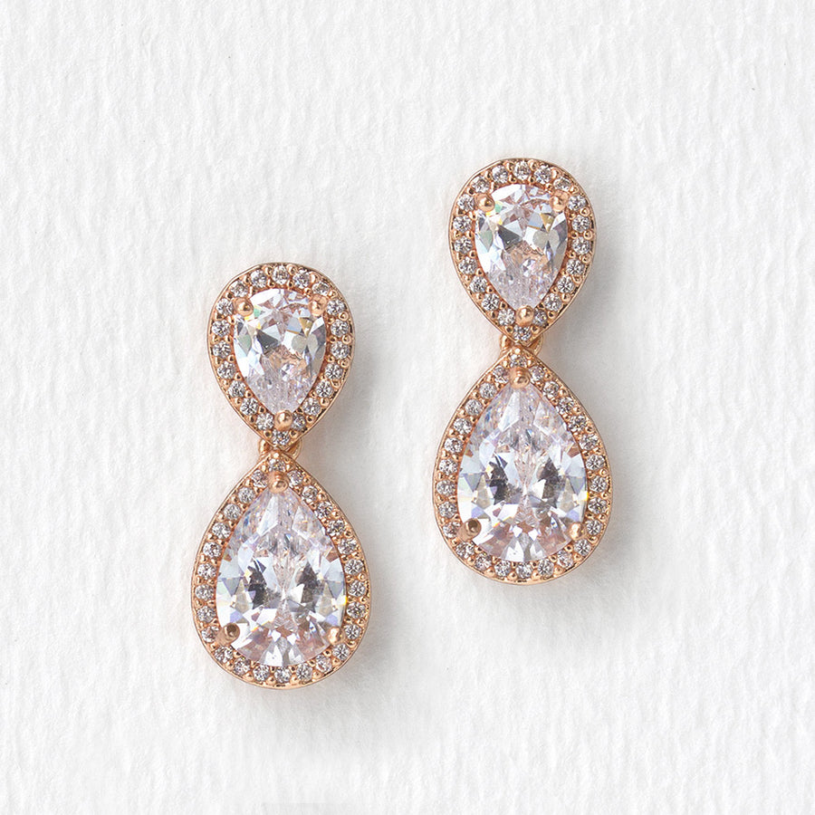 Wedding Drop Dangle Earrings | Pear Tear Drop Earring – AMYO Bridal