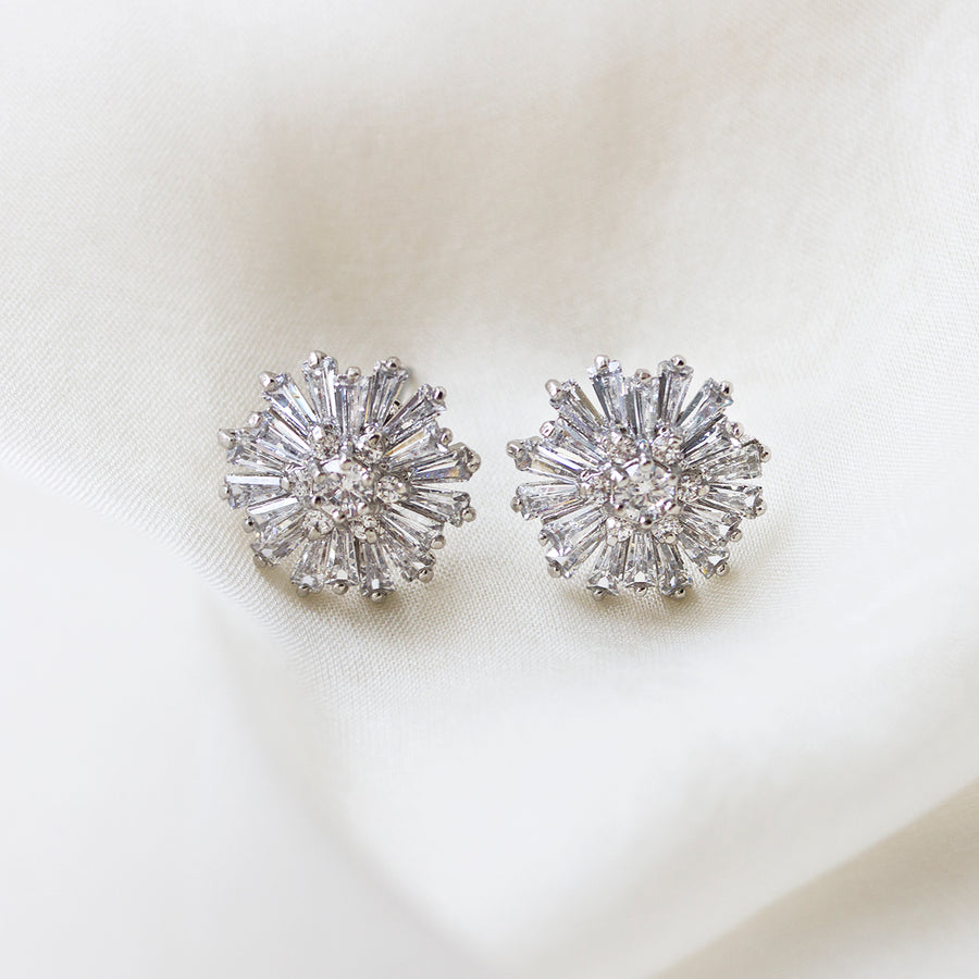 Bridal Silver Stud Earrings | Wedding Jewelry – AMY O Bridal