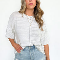  Charlyne Contrast Fabric Relaxed Fit Top - BACK IN STOCK - Madison and Mallory