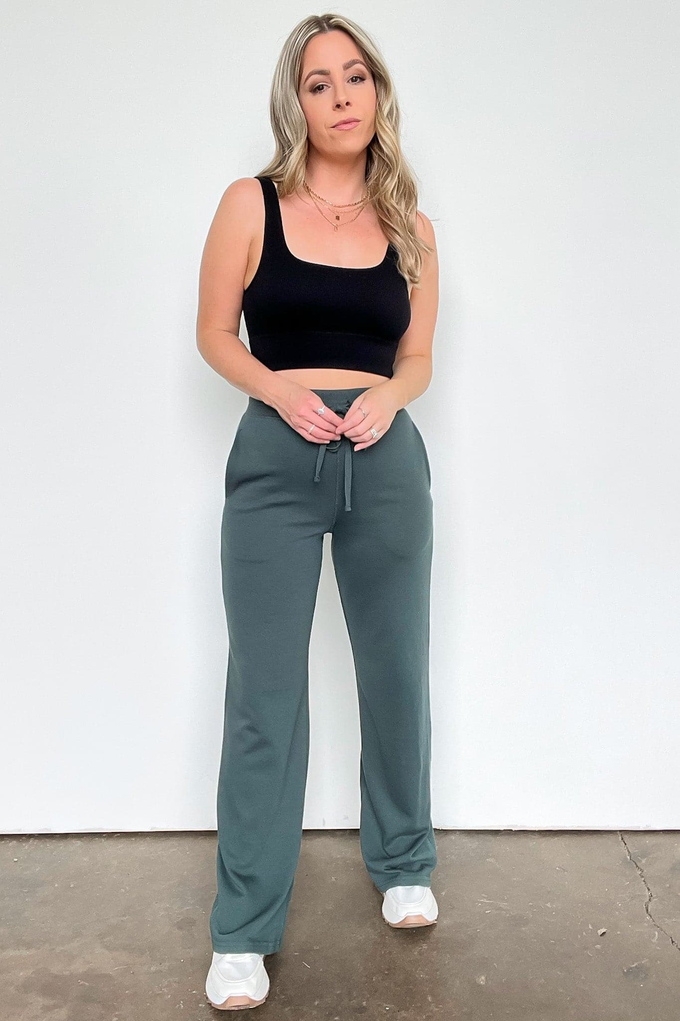  Erilea Straight Leg Elastic Waist Lounge Pants - kitchencabinetmagic