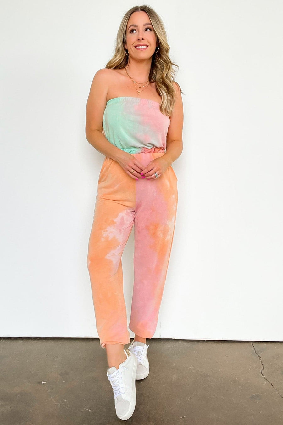  Linlie Tie Dye Strapless Knit Jumpsuit - BACK IN STOCK - kitchencabinetmagic