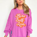 More Self Love Oversized Graphic Embroidered Pullover