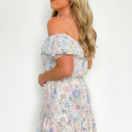  Sweet Grace Off Shoulder Floral Ruffle Dress - kitchencabinetmagic