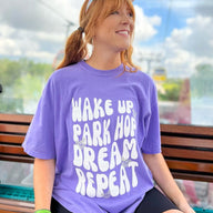  Wake Up. Park Hop. Dream. Repeat Retro Graphic Tee - kitchencabinetmagic