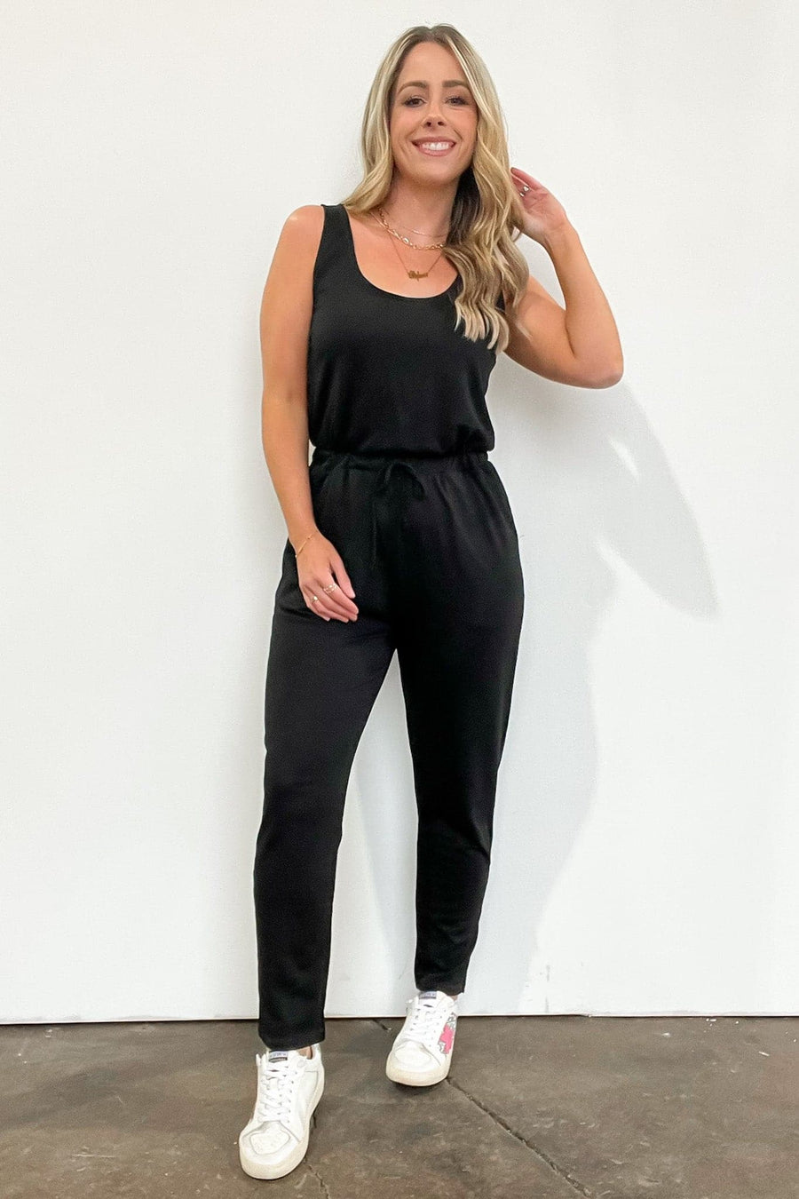 S / Black Aditya Scoopneck Jumpsuit - kitchencabinetmagic