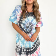  Bragging Rights Tie Dye T-Shirt Dress - kitchencabinetmagic