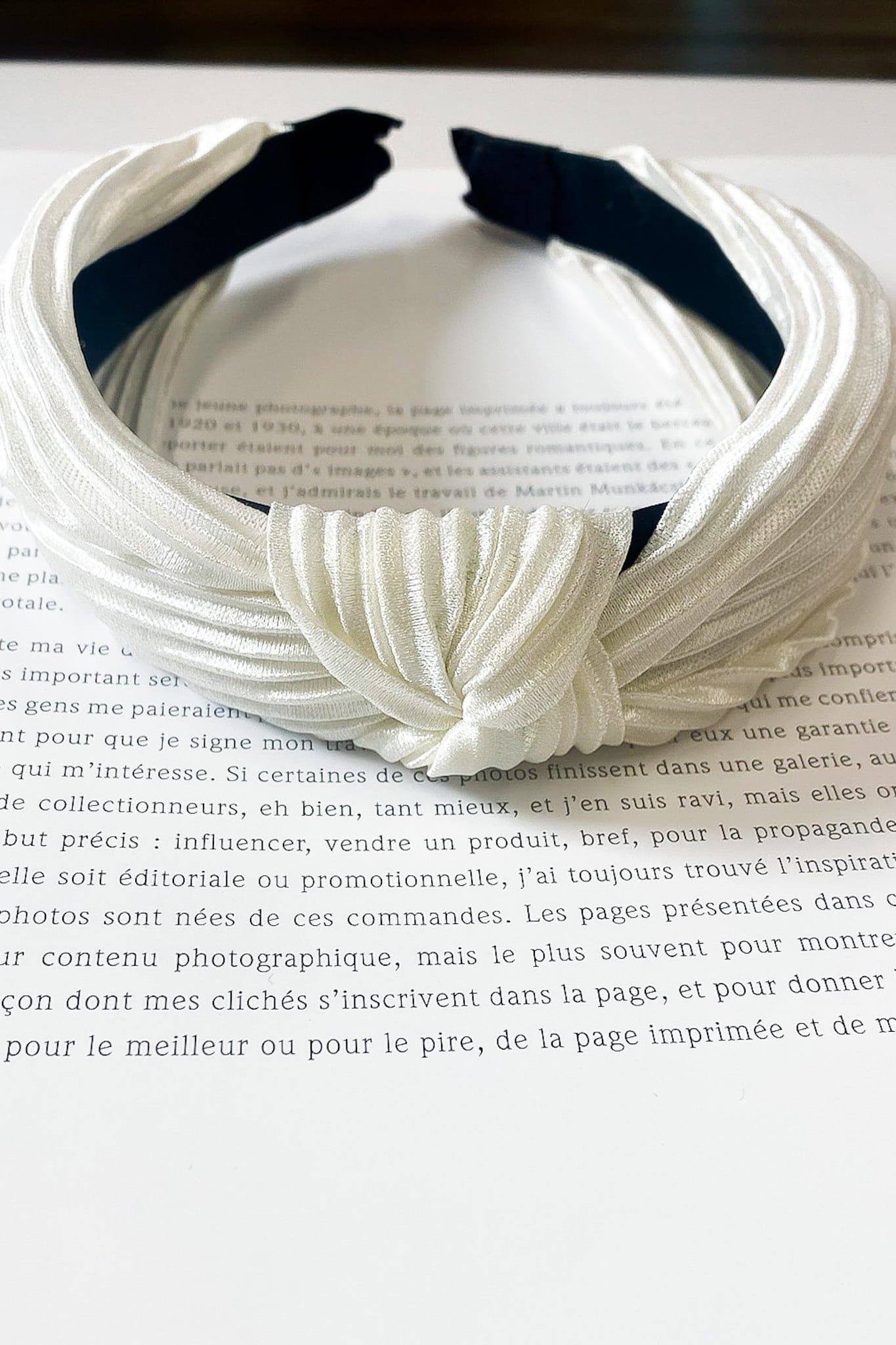 White Crowning Moment Satin Knot Headband - kitchencabinetmagic