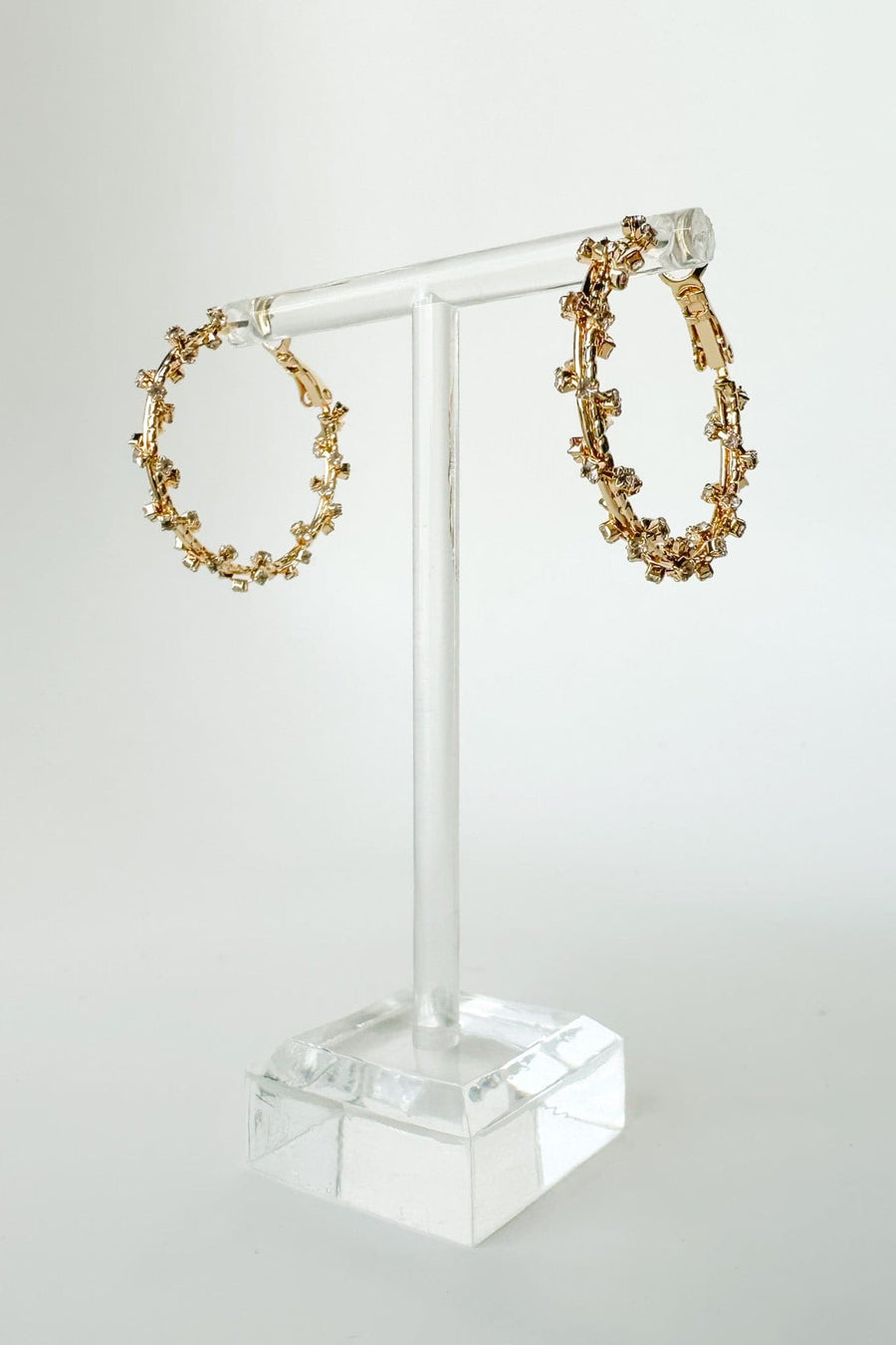 Gold Endearing Style Rhinestone Wrap Hoop Earrings - kitchencabinetmagic