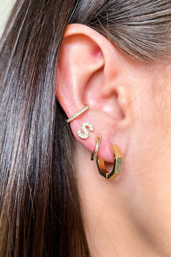 Hexagon Gold Tessellate Multi Shape Huggie Hoop Earrings - Madison and Mallory