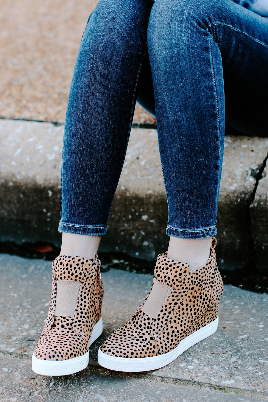  Front Row Cheetah Print Wedge Sneakers - FINAL SALE - kitchencabinetmagic