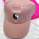 Smoke Pink Yin Yang Embroidered Dad Hat - FINAL SALE - kitchencabinetmagic