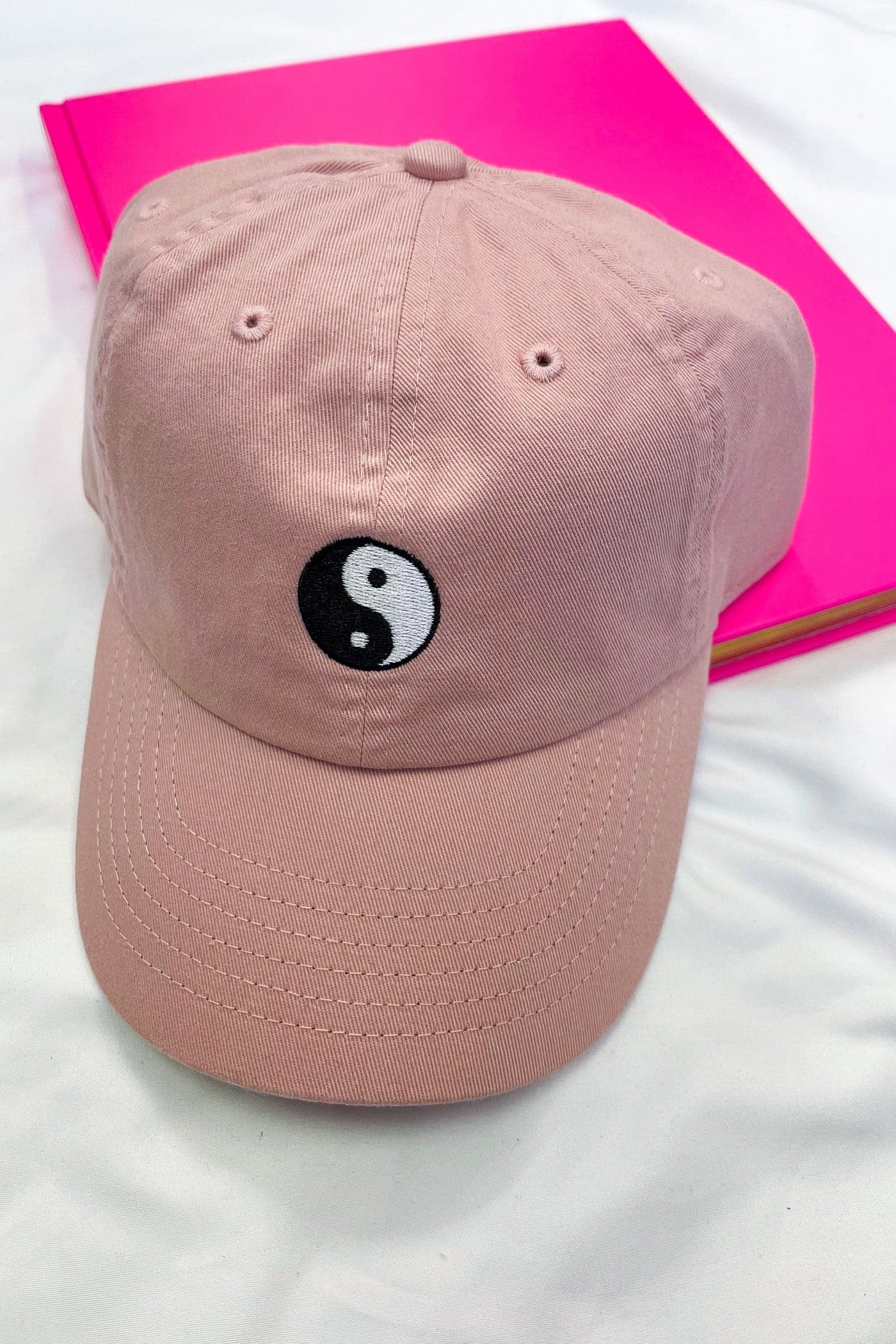 Smoke Pink Yin Yang Embroidered Dad Hat - FINAL SALE - kitchencabinetmagic