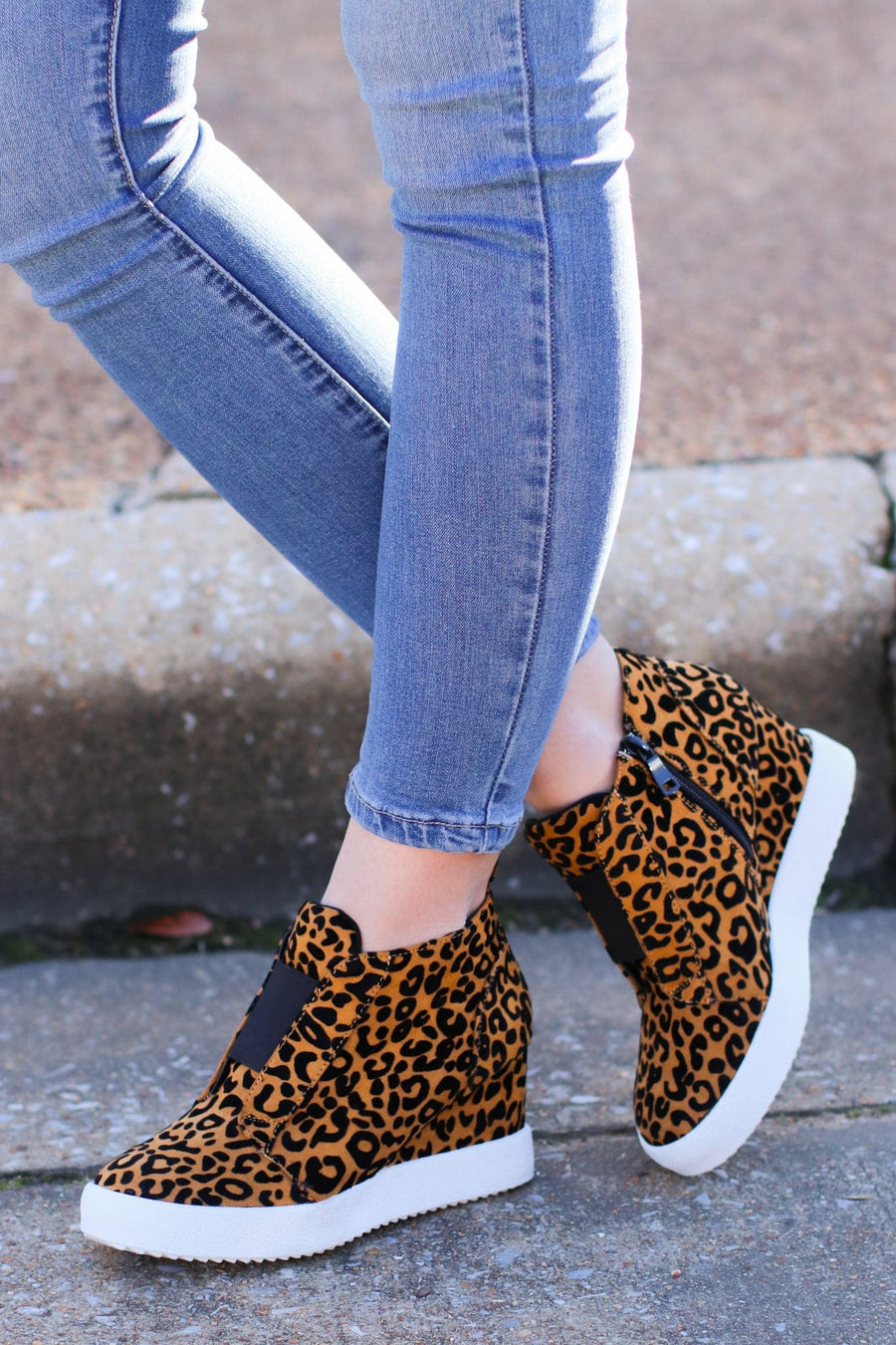  Rodina Wedge Sneaker - Leopard - FINAL SALE - kitchencabinetmagic