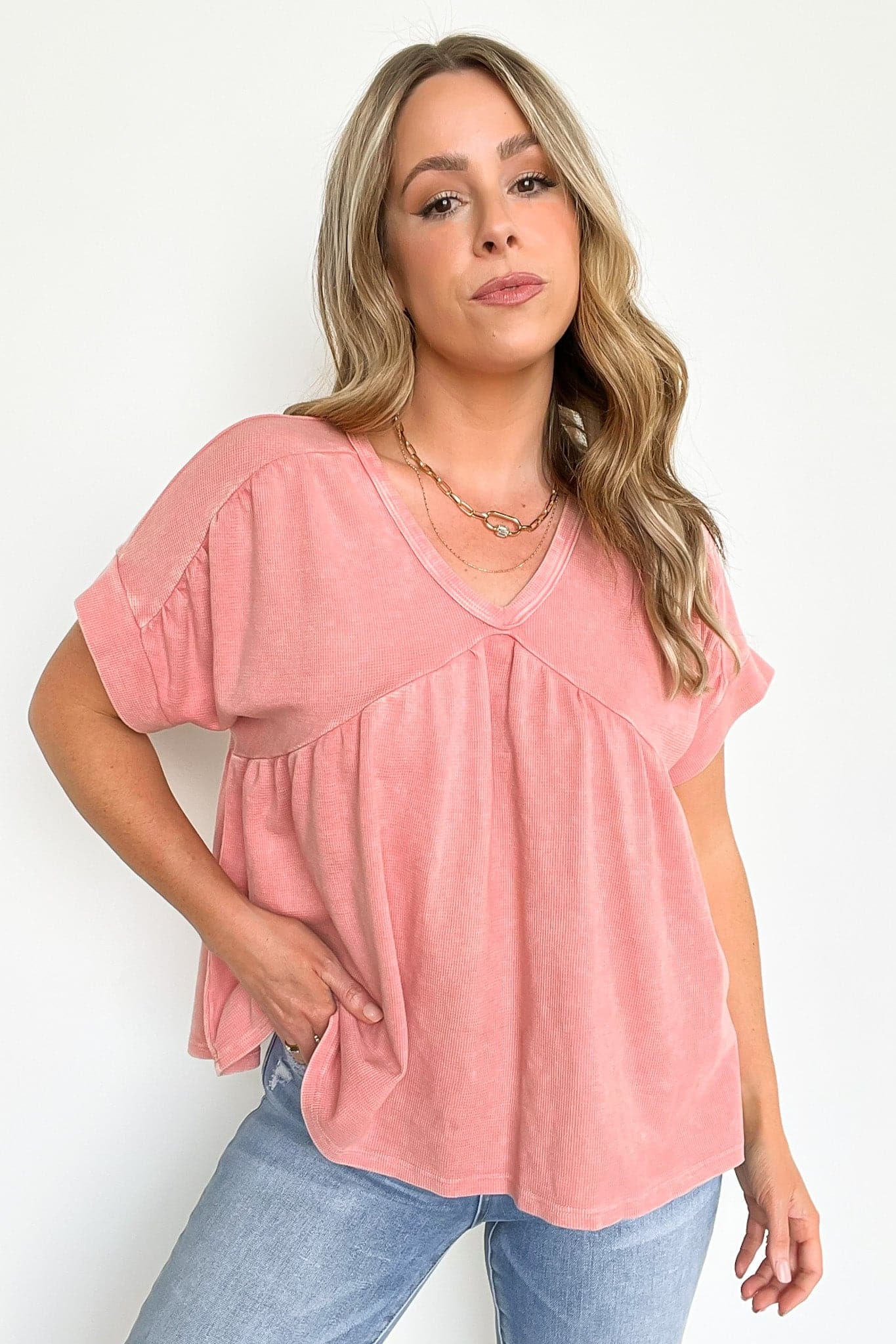  Lochlan Short Sleeve Babydoll Top - BACK IN STOCK - kitchencabinetmagic