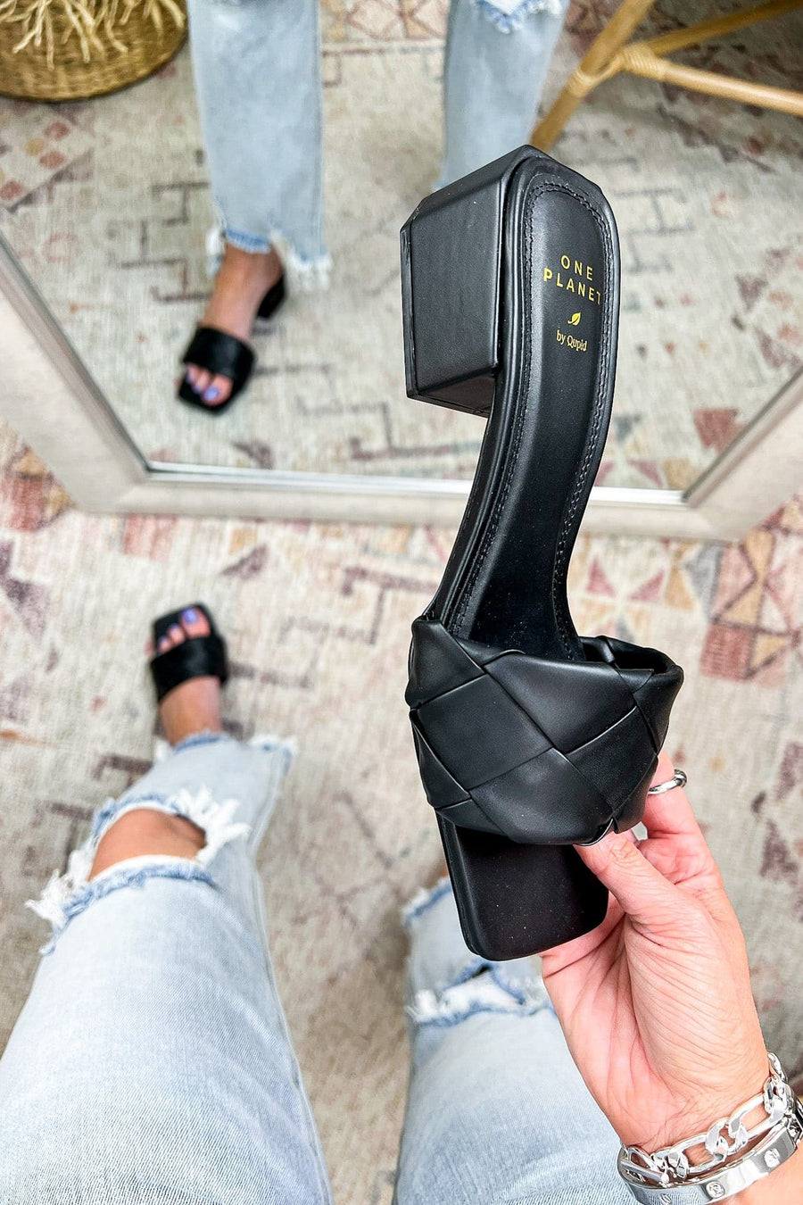 Black / 6 Made to Admire Woven Strap Heels - kitchencabinetmagic