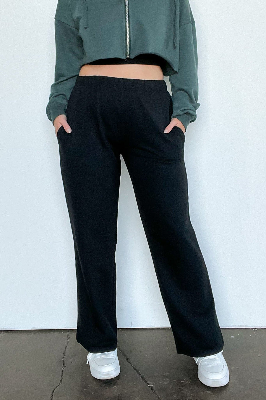 Black / S Make it Effortless Wide Leg Elastic Waist Lounge Pants -FINAL SALE - kitchencabinetmagic