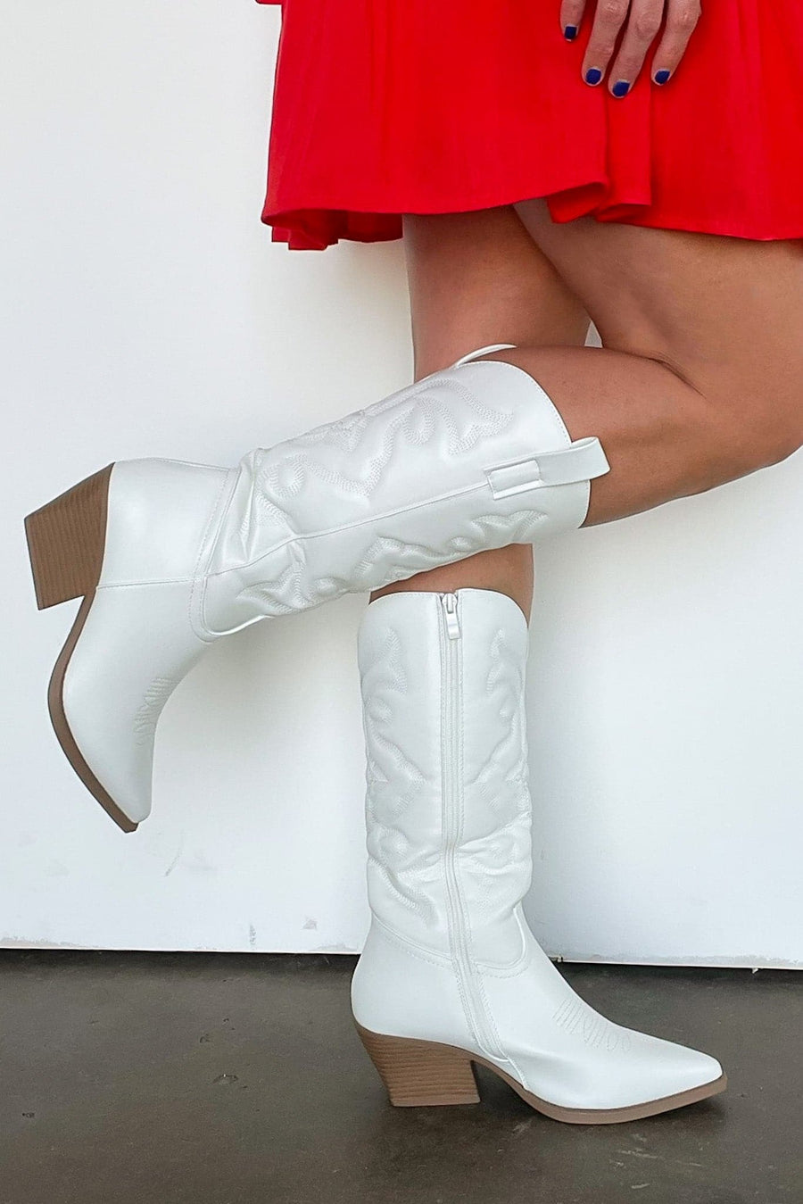 5.5 / White Nashville Nights Tall Cowboy Boots - kitchencabinetmagic