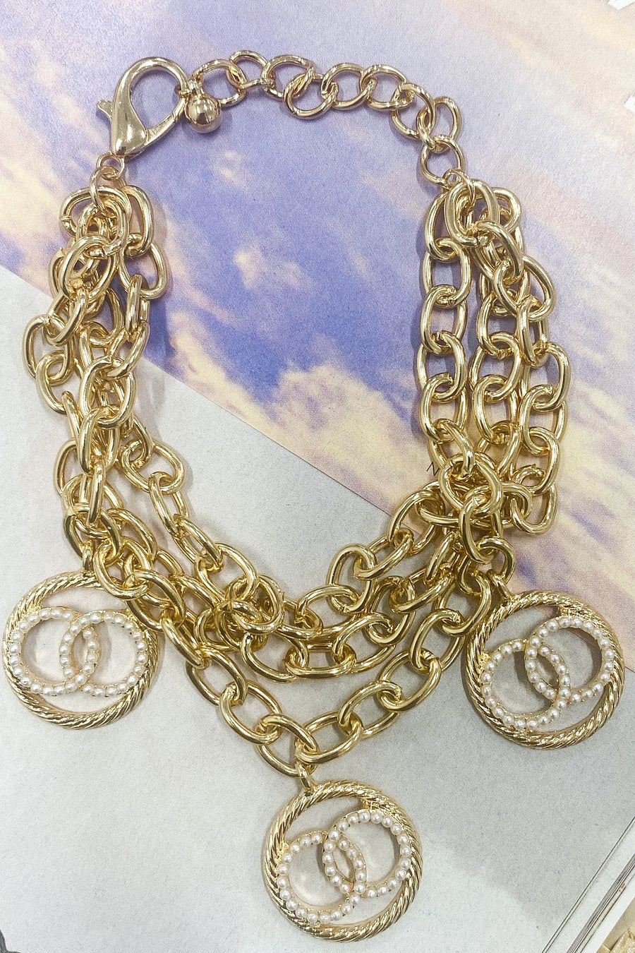 Gold One and Only Double Circle Charm Bracelet - FINAL SALE - kitchencabinetmagic