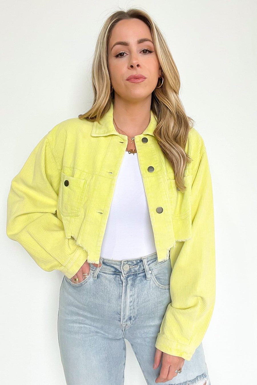  Perfect Promise Cropped Distressed Corduroy Jacket - FINAL SALE - kitchencabinetmagic