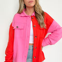  Rayana Color Block Button Down Shacket - FINAL SALE - kitchencabinetmagic