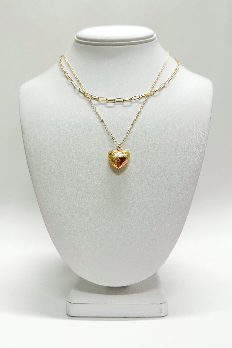 Gold Sellah Heart Chain Layered Necklace - kitchencabinetmagic