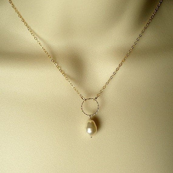 Mother of the Bride Gifts from Groom, Pearl Drop Necklace, Gold Filled ...