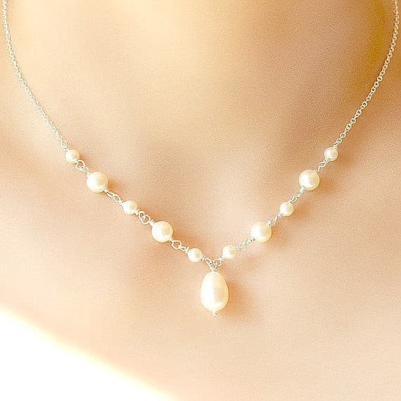 Mother of the Bride or Groom Gift: Wedding Pearl Necklace Sterling ...