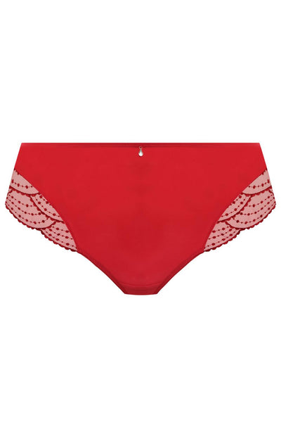 Figleaves Curve Taboo rope embroidered high waist brazilian brief with zip  front detail in red - ShopStyle Panties