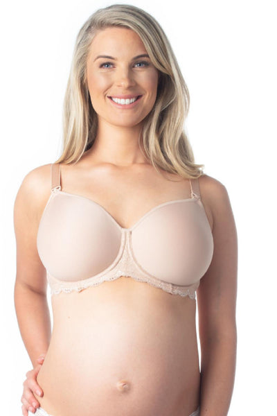 Mlqidk Women Breastfeeding Feeding Bras Button Front Opening Maternity Bra  Pregnant Nursing Bras Underwear,Blue L 