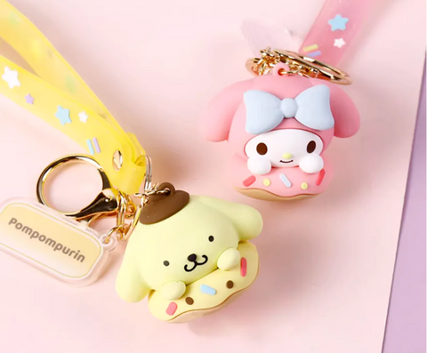 sanrio keychain pompompurin and my melody