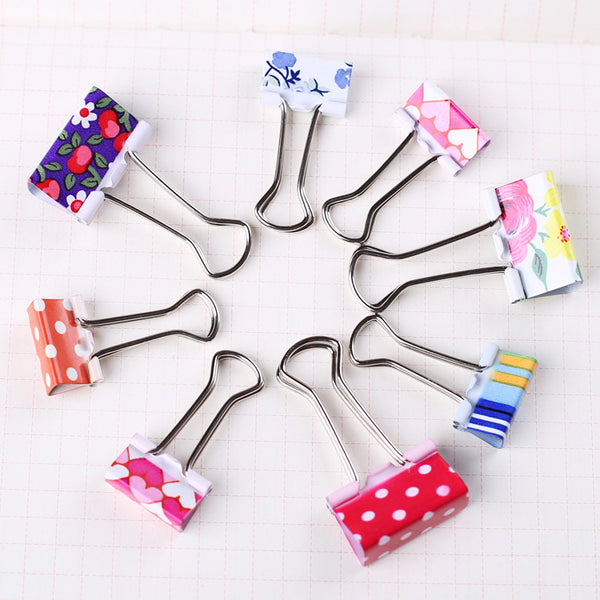Cute Pattern Metal Binder Clips 6-Pack – Kawaii Pen Shop