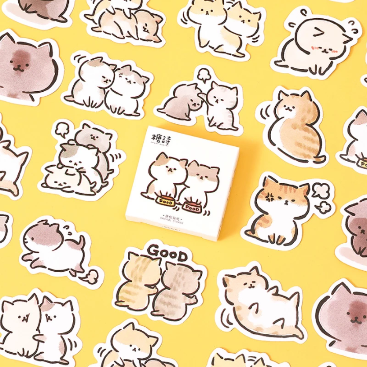 playful cats paper stickers kawaii pen shop