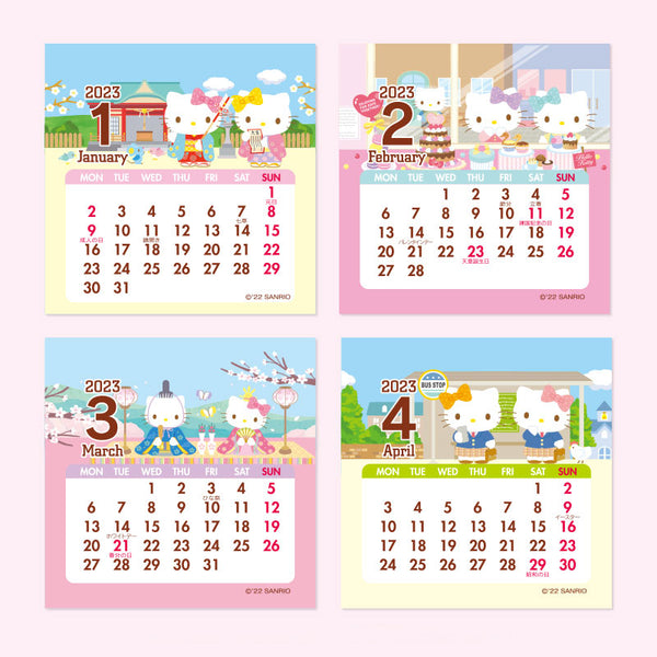 Sanrio 2023 Mini Calendar Hello Kitty Kawaii Pen Shop