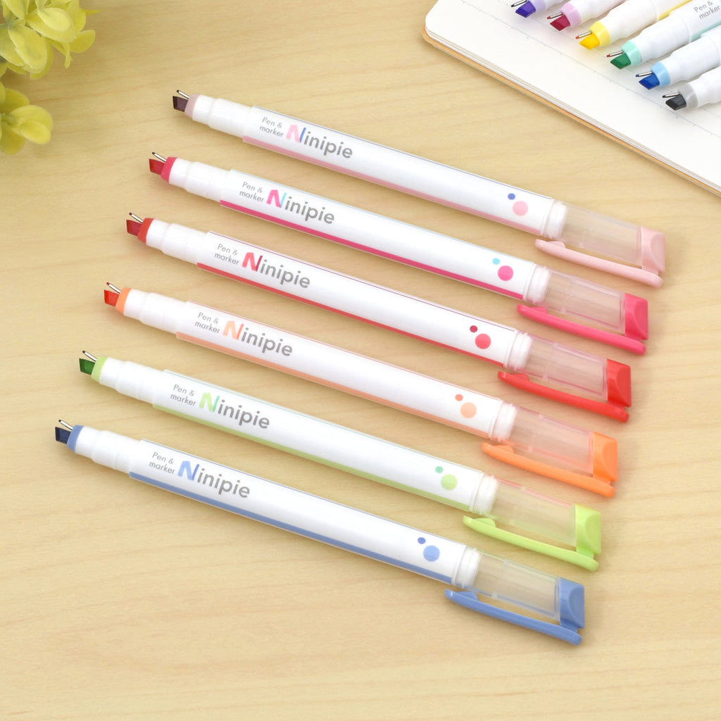 Sun-Star Ninipie Pen & Highlighter - New Colors | Kawaii Pen Shop