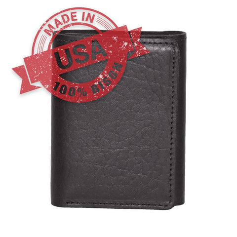 American Bison Trifold Wallet - Black | ROUT – Rout Sport