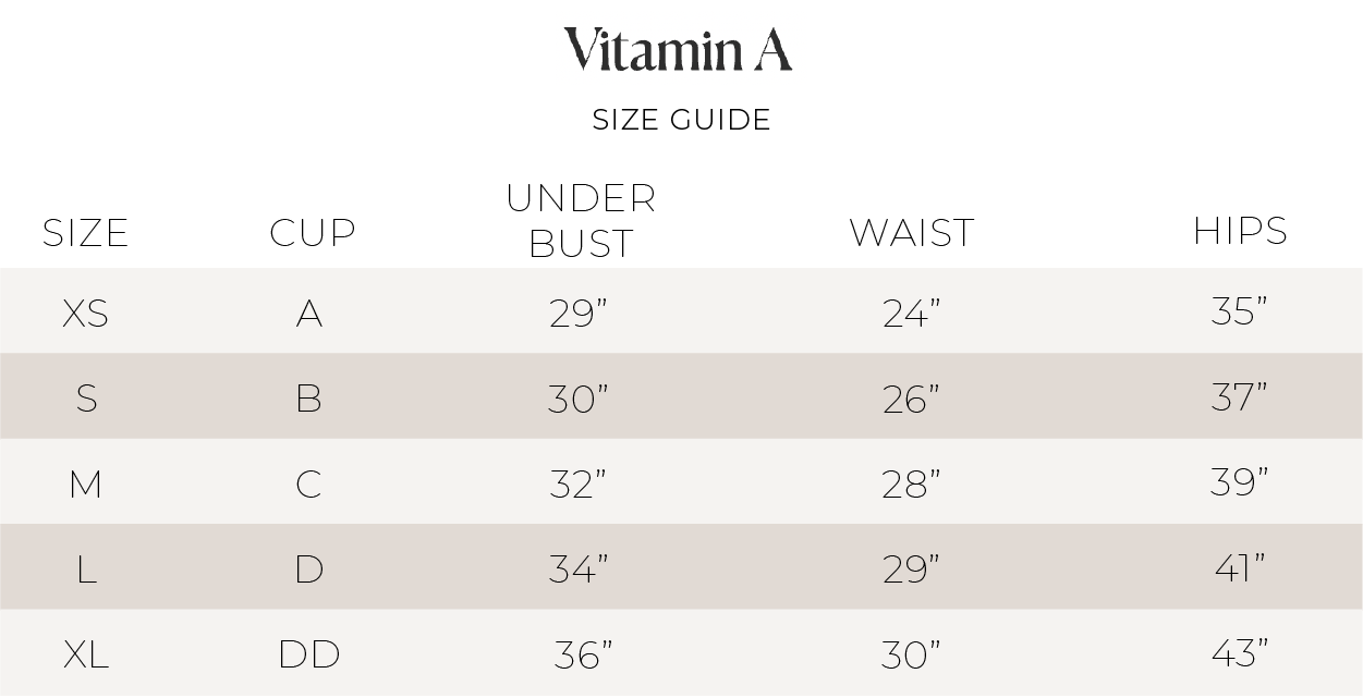 Vitamin A Size Chart Harper & Tucker