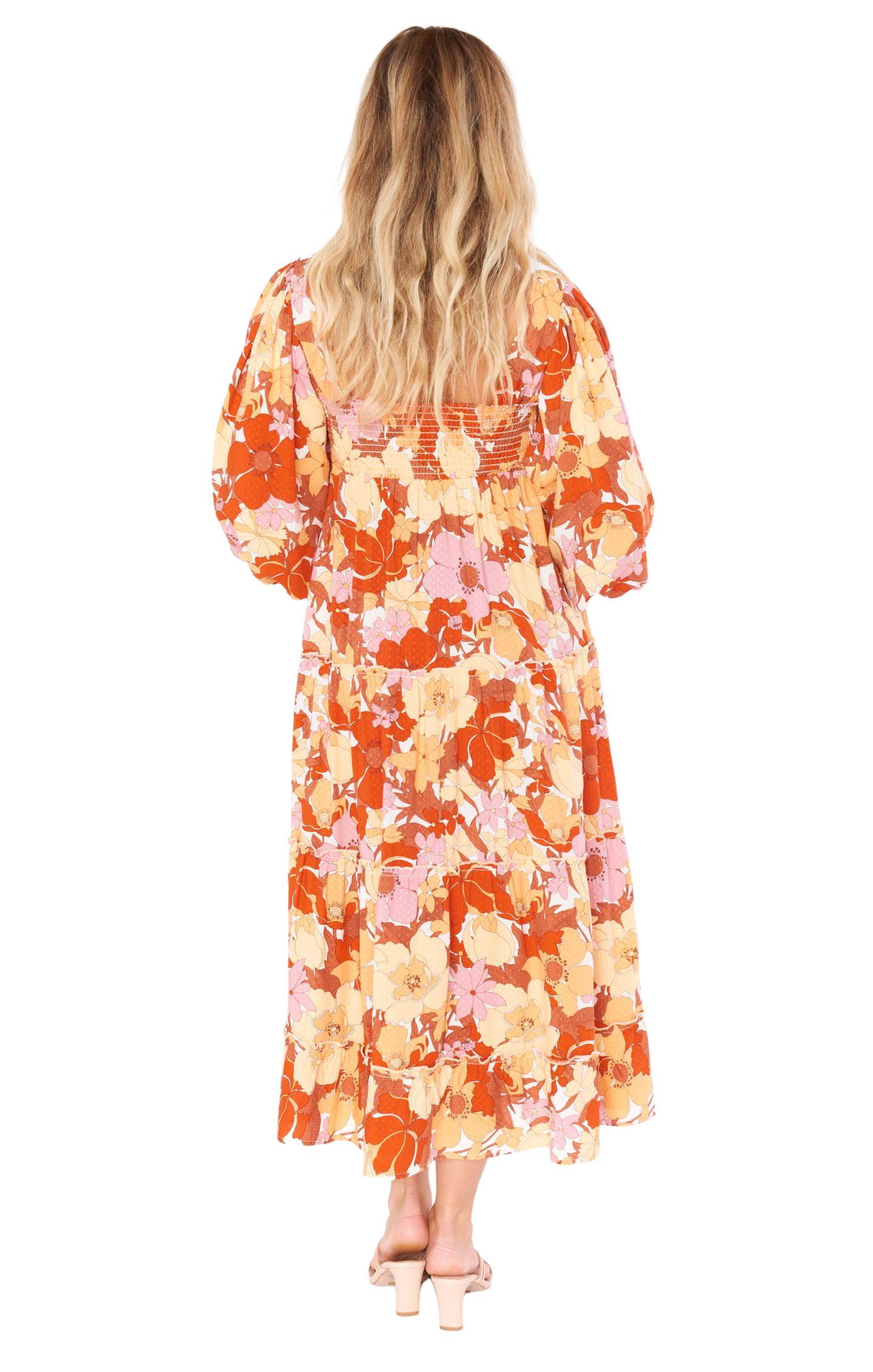 Party Poppy Blooms Elaina Midi Dress