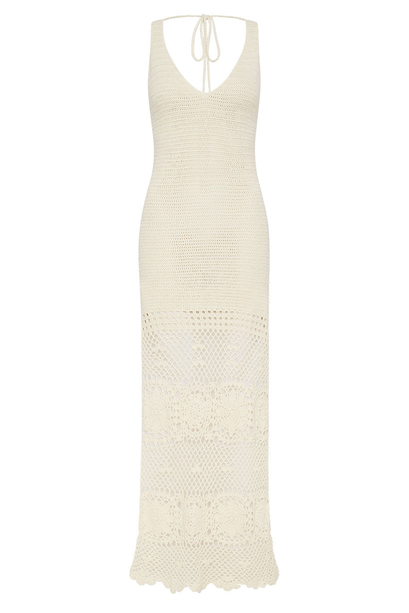 Cream Let The Sunshine In Crochet Dress